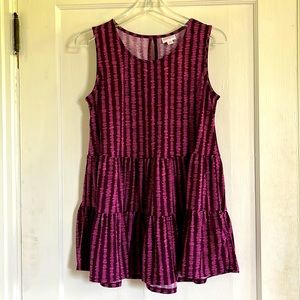 Lularoe Swing Sleeveless Purple Tank Printed NWOT